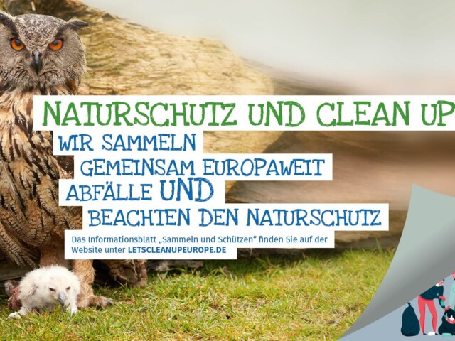 Plakat&nbsp; Naturschutz und Clean Up mit Uhu